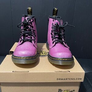 Dr. Martens Shimmering Pink Lace-Up Boots